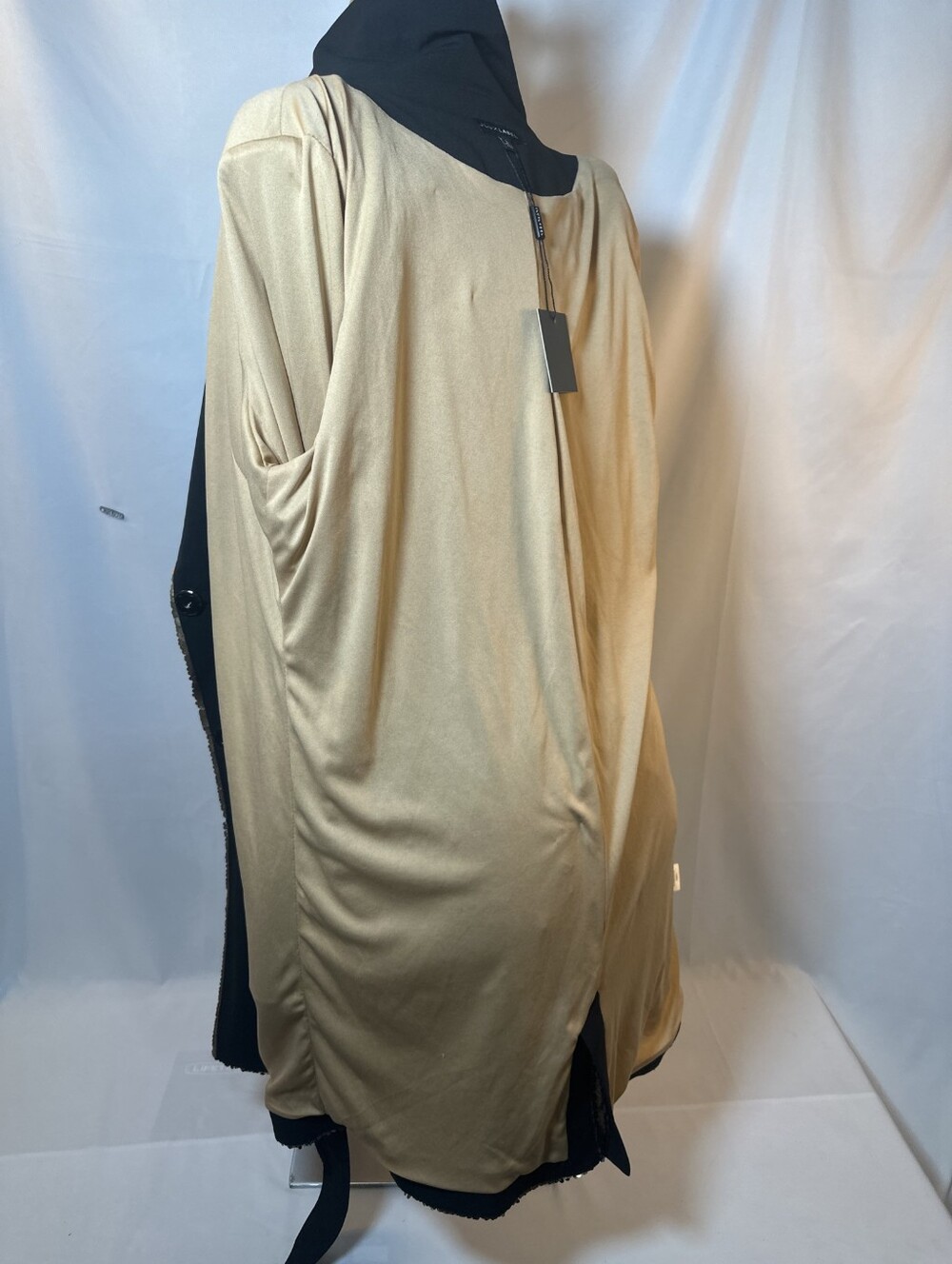 Gold Sequin Belted Women's Coat - Picture 13 of 15